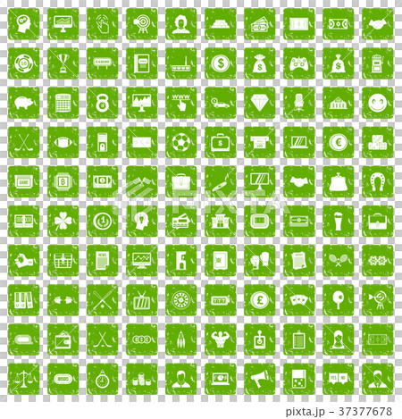 100 sweepstakes icons set grunge green 100 sweepstakes icons set grunge green 37377678