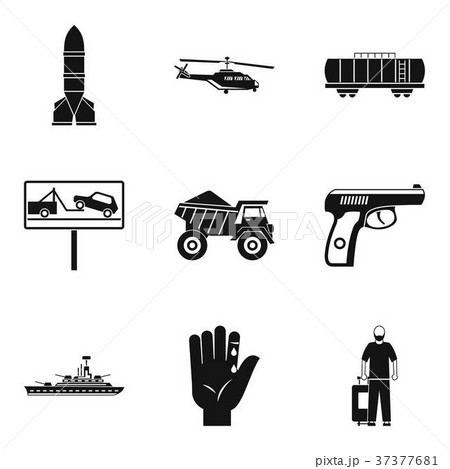 Burden icons set, simple style 37377681