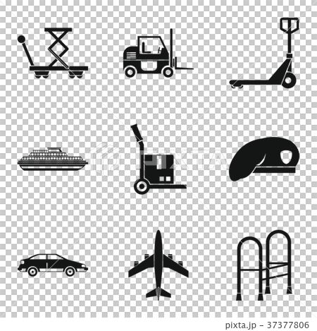 Encumbrance icons set, simple style 37377806