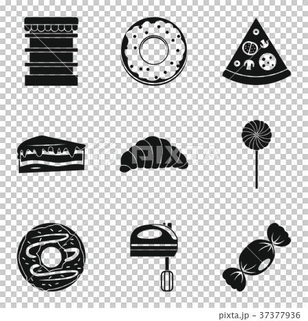 Children meal icons set, simple style 37377936