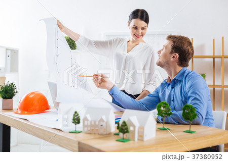 Calm colleagues talking about their new project Calm colleagues talking about their new project 37380952