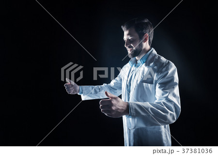 Happy nice scientist working Happy nice scientist working 37381036