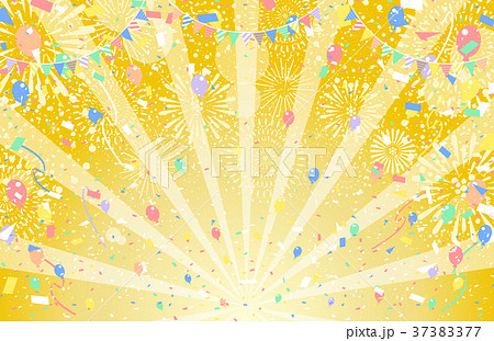 花火 紙吹雪 ガーランド バルーンのイラスト素材