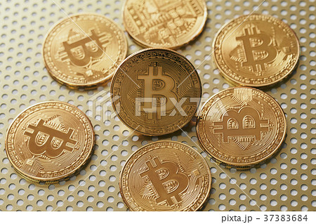 Bitcoin 金貨 仮想通貨 ゴールド アルミ パンチ 37383684
