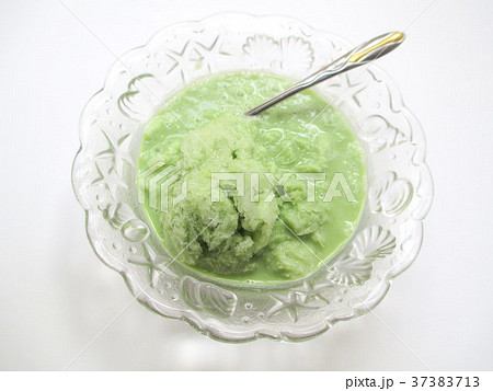 溶けた抹茶のかき氷 37383713