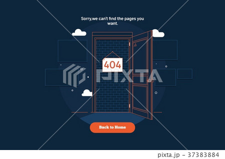 Page not found Error 404. door concept.Thin line 37383884