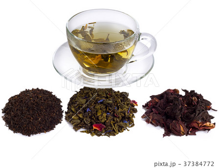 different tea with a transparent cup  37384772