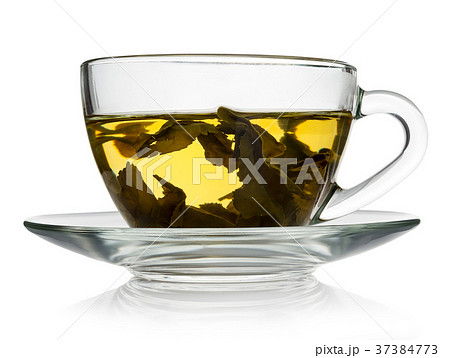 green tea in a transparent cup 37384773