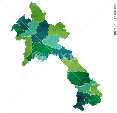 ラオス　地図　国　アイコン  37386392