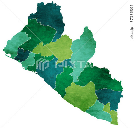 リベリア　地図　国　アイコン  37386395