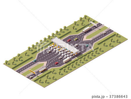Vector highway toll gate  37386643