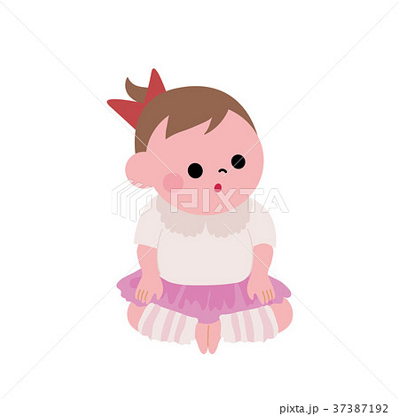 女の子 赤ちゃん 表情のイラスト素材
