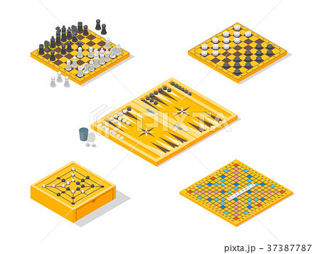 Board Games Icons Set Isometric View. Vector 37387787
