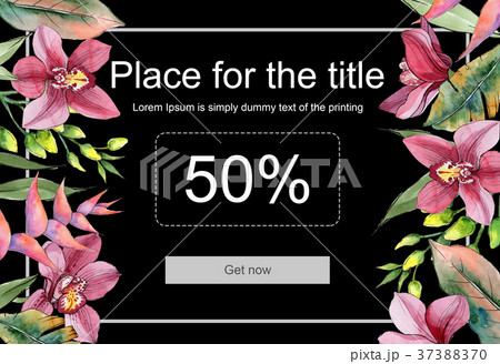 Wildflower orchid flower frame in a watercolor Wildflower orchid flower frame in a watercolor 37388370