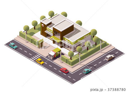 Vector isometric bank icon 37388780