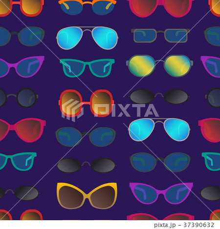 Cartoon Glasses and Sunglasses Seamless Pattern 37390632