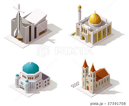 Vector isometric places of worship 37391708