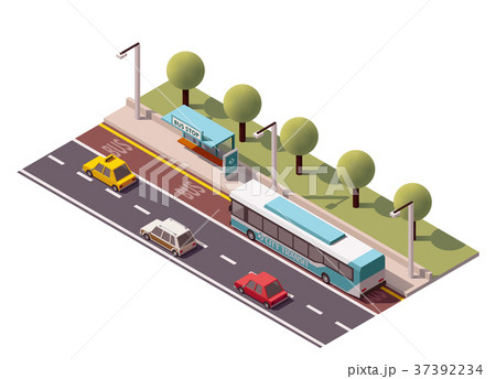 Vector isometric bus stop 37392234