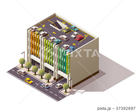 Vector isometric car park 37392697
