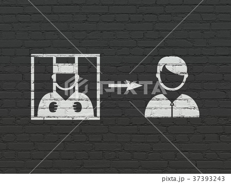 Law concept: Criminal Freed on wall background Law concept: Criminal Freed on wall background 37393243
