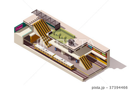 Vector isometric subway station cross section 37394466