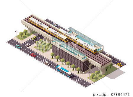 Vector isometric city train station Vector isometric city train station 37394472