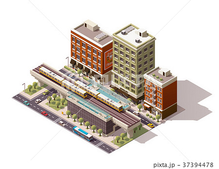 Vector isometric city train station 37394478