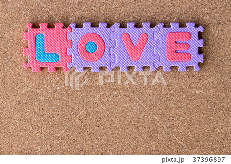 Colorful toy foam alphabet in word love 37396897