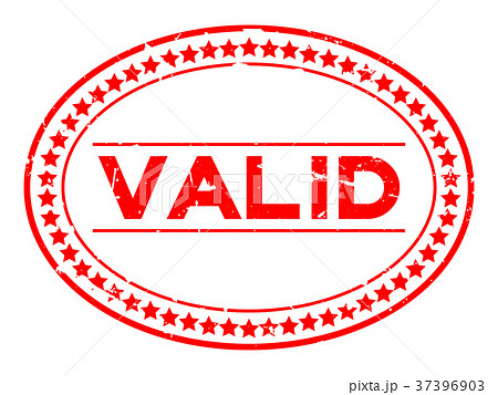 Grunge red valid word oval rubber seal stamp 37396903