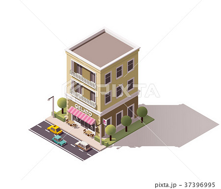 Vector isometric gelateria building 37396995