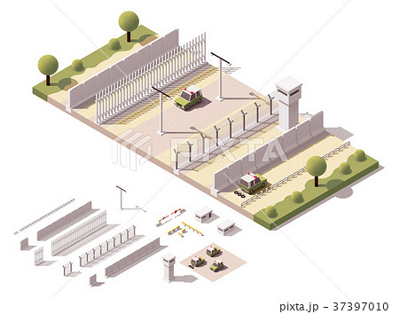 Vector isometric border checkpoint 37397010