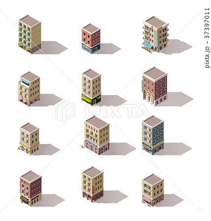 Vector isometric buildings set 37397011