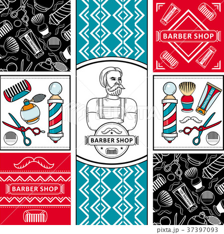 vector barber shop poster with symbol, hipster man vector barber shop poster with symbol, hipster man 37397093