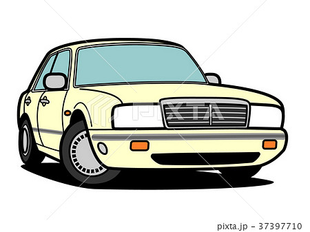 懐かしめのビッグセダン　白系　自動車イラスト 37397710