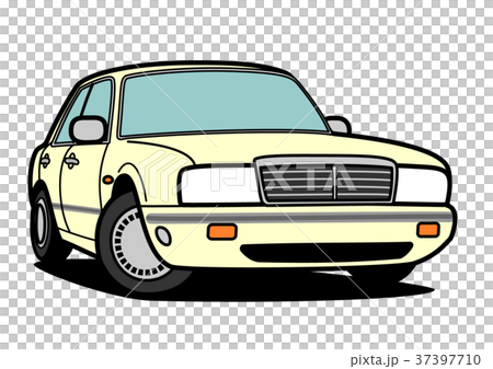 懐かしめのビッグセダン　白系　自動車イラスト 37397710