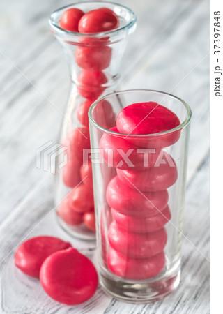 Stack of mini cheese in the glass Stack of mini cheese in the glass 37397848