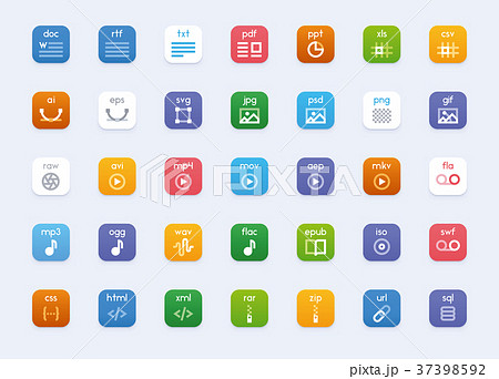 Vector file types icon set 37398592