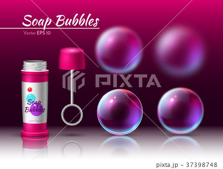 Transparent soap bubbles Vector realistic tube. 3d Sphere volumed bubbles Transparent soap bubbles Vector realistic tube. 3d Sphere volumed bubbles 37398748