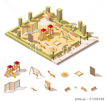 Vector isometric low poly playground icon 37399166