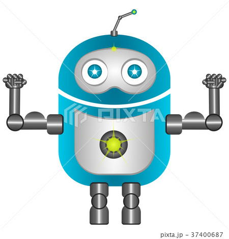 Isolated cute robot Isolated cute robot 37400687