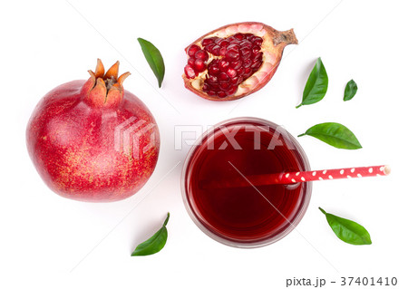 A glass of pomegranate juice with fresh A glass of pomegranate juice with fresh 37401410