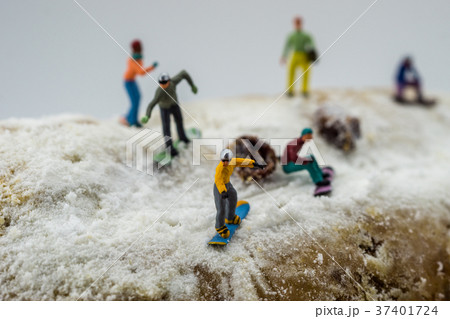 Concept snowboarding on a white mountain 37401724