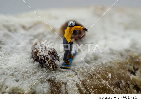 Concept snowboarding on a white mountain 37401725