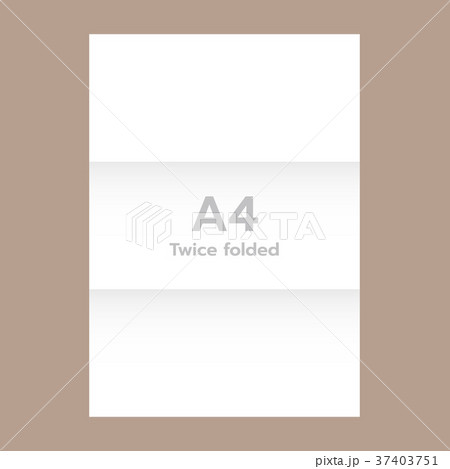 Horizontal twice folded a4 paper mockup, realistic style Horizontal twice folded a4 paper mockup, realistic style 37403751