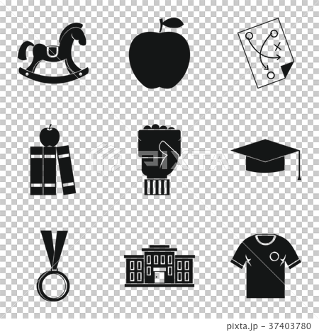 Higher school icons set, simple style - Stock Illustration [37403780 ...