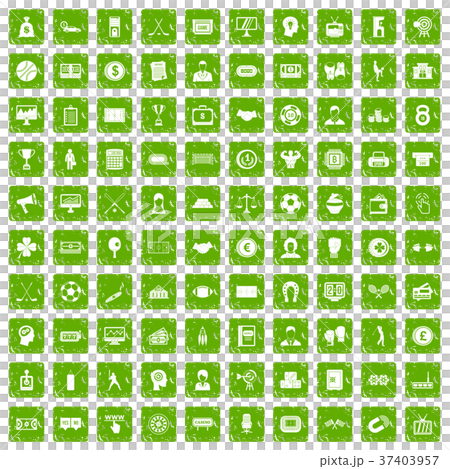 100 totalizator icons set grunge green 100 totalizator icons set grunge green 37403957