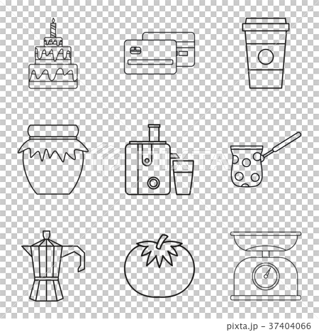 Topping icons set, outline style 37404066