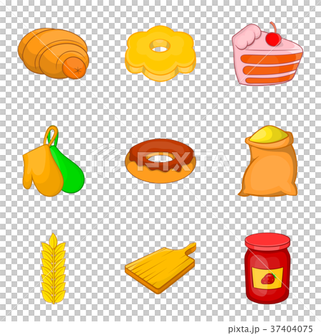 Cake icons set, cartoon style 37404075