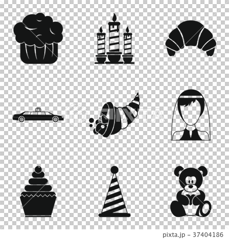 Romantic dinner icons set, simple style 37404186