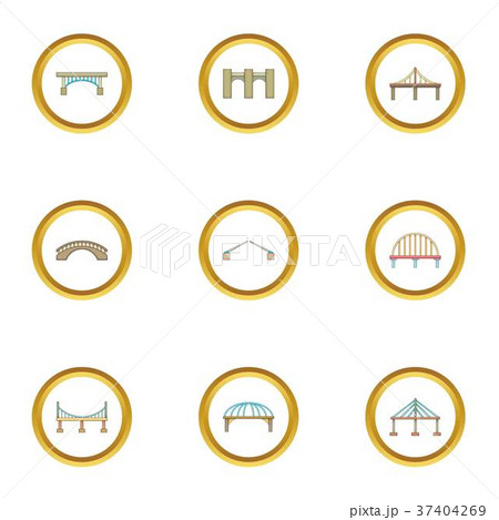 Bridge icons set, cartoon style 37404269